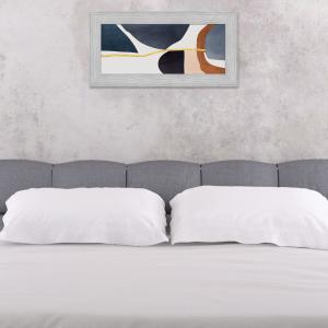 Quadro moderno, per soggiorno camera da letto, con cornice BOSTON colore GREY, 28x57 cm, WATERCOLOR stampa su pannello in legno, stile artistico astratto del brand Lupia, categoria: Arredo e decorazioni > Quadri e Tele > Quadri su Legno.