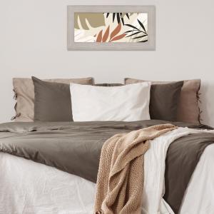 Quadro moderno, per soggiorno camera da letto, con cornice BOSTON colore BEIGE, 28x57 cm, LARGE TROPICAL stampa su pannello in legno, stile tropicale del brand Lupia, categoria: Arredo e decorazioni > Quadri e Tele > Quadri con cornice.