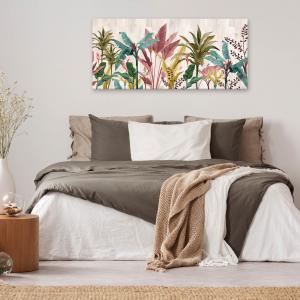 Lupia - Quadro moderno su Tela Canvas DEEP 65x143 cm BANANA LEAVES BEIGE, Tela Cotone, Stampa, Made in Italy, Telaio in Legno, casa, soggiorno, capezzale camera da letto, hotel, ufficio del brand Lupia, categoria: Arredo e decorazioni > Quadri e Tele > Quadri su tela.