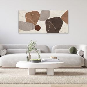 Lupia - Quadro moderno su Tela Canvas DEEP 65x143 cm ABSTRACT POLYGON, Tela Cotone, Stampa, Made in Italy, Telaio in Legno, casa, soggiorno, capezzale camera da letto, hotel, ufficio del brand Lupia, categoria: Arredo e decorazioni > Quadri e Tele > Quadri su tela.