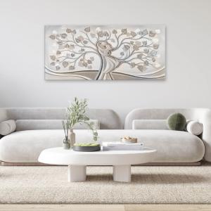 Lupia - Quadro moderno su Tela Canvas DEEP 65x143 cm ALBERO ABBRACCIO MIX, Tela Cotone, Stampa, Made in Italy, Telaio in Legno, casa, soggiorno, capezzale camera da letto, hotel, ufficio del brand Lupia, categoria: Arredo e decorazioni > Quadri e Tele > Quadri su tela.