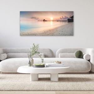 Lupia - Quadro moderno su Tela Canvas DEEP 65x143 cm LAGOON, Tela Cotone, Stampa, Made in Italy, Telaio in Legno, casa, soggiorno, capezzale camera da letto, hotel, ufficio del brand Lupia, categoria: Arredo e decorazioni > Quadri e Tele > Quadri su tela.
