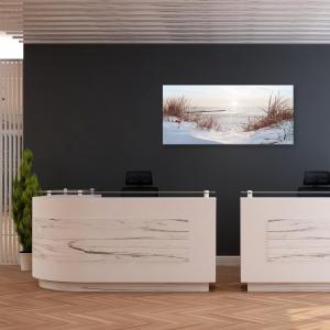 Lupia - Quadro moderno su Tela Canvas DEEP 65x143 cm TRAMONTO CON DUNE, Tela Cotone, Stampa, Made in Italy, Telaio in Legno, casa, soggiorno, capezzale camera da letto, hotel, ufficio del brand Lupia, categoria: Arredo e decorazioni > Quadri e Tele > Quadri su tela.