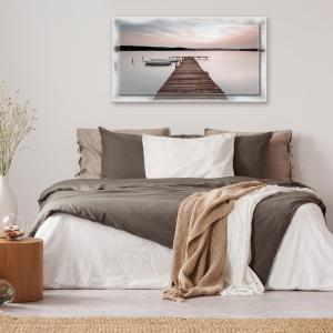 Lupia - Quadro moderno su Tela con Cornice stampata, NEWEXT 75x135 cm LAKE VIEW, stampa tela in cotone e cornice legno mdf, soggiorno, camera da letto, cucina, ufficio del brand Lupia, categoria: Arredo e decorazioni > Quadri e Tele > Quadri su tela.