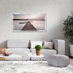 Lupia - Quadro moderno su Tela con Cornice stampata, NEWEXT 75x135 cm LAKE VIEW, stampa tela in cotone e cornice legno mdf, soggiorno, camera da letto, cucina, ufficio del brand Lupia, categoria: Arredo e decorazioni > Quadri e Tele > Quadri su tela.