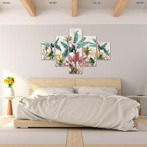 Lupia - Quadro moderno 5 pezzi su tela pvc, Grande Vogue, BANANA LEAVES BEIGE, 105x160 cm, Stampe ad alta risoluzione, Facili da appendere, Ideale per soggiorno, camera da letto, Made in Italy del brand Lupia, categoria: Arredo e decorazioni > Quadri e Tele > Quadri su tela.