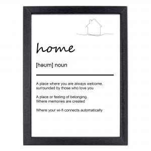 Quadro Moderno con Cornice OPTICAL in Legno Sottile Nera o Bianca 15x20 cm, Poster con disegno in Stile Lineare e descrizione della Parola con testo in lingua inglese - Nero Home del brand Lupia, categoria: Arredo e decorazioni > Quadri e Tele > Quadri con cornice.