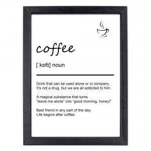 Quadro Moderno con Cornice OPTICAL in Legno Sottile Nera o Bianca 15x20 cm, Poster con disegno in Stile Lineare e descrizione della Parola con testo in lingua inglese - Nero Home del brand Lupia, categoria: Arredo e decorazioni > Quadri e Tele > Quadri con cornice.