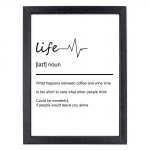 Quadro Moderno con Cornice OPTICAL in Legno Sottile Nera o Bianca 15x20 cm, Poster con disegno in Stile Lineare e descrizione della Parola con testo in lingua inglese - Nero Home del brand Lupia, categoria: Arredo e decorazioni > Quadri e Tele > Quadri con cornice.