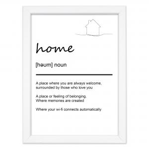 Quadro Moderno con Cornice OPTICAL in Legno Sottile Nera o Bianca 15x20 cm, Poster con disegno in Stile Lineare e descrizione della Parola con testo in lingua inglese - Nero Home del brand Lupia, categoria: Arredo e decorazioni > Quadri e Tele > Quadri con cornice.