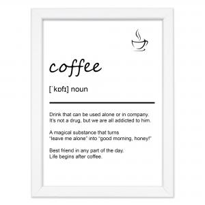 Quadro Moderno con Cornice OPTICAL in Legno Sottile Nera o Bianca 15x20 cm, Poster con disegno in Stile Lineare e descrizione della Parola con testo in lingua inglese - Nero Home del brand Lupia, categoria: Arredo e decorazioni > Quadri e Tele > Quadri con cornice.