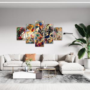 Lupia - Quadro moderno 5 pezzi su tela pvc, Grande Vogue, COMPOSITION VII, 105x160 cm, Stampe ad alta risoluzione, Facili da appendere, Ideale per soggiorno, camera da letto, Made in Italy del brand Lupia, categoria: Arredo e decorazioni > Quadri e Tele > Quadri su tela.