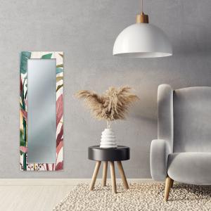 Specchio da parete lungo moderno Mirror Fantasy BANANA LEAVES BEIGE 52x152 cm con cornice stampata, specchiera per camera da letto, soggiorno, ingresso del brand Lupia, categoria: Complementi d'arredo > Specchi e specchiere > Specchi stampati.