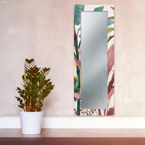 Specchio da parete lungo moderno Mirror Fantasy BANANA LEAVES BEIGE 52x152 cm con cornice stampata, specchiera per camera da letto, soggiorno, ingresso del brand Lupia, categoria: Complementi d'arredo > Specchi e specchiere > Specchi stampati.
