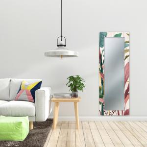 Specchio da parete lungo moderno Mirror Fantasy BANANA LEAVES BEIGE 52x152 cm con cornice stampata, specchiera per camera da letto, soggiorno, ingresso del brand Lupia, categoria: Complementi d'arredo > Specchi e specchiere > Specchi stampati.