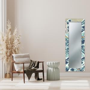 Specchio da parete lungo moderno Mirror Fantasy THE GREAT WAVE OFF KANAGAWA 52x152 cm con cornice stampata, specchiera per camera da letto, soggiorno, ingresso del brand Lupia, categoria: Complementi d'arredo > Specchi e specchiere > Specchi da parete.