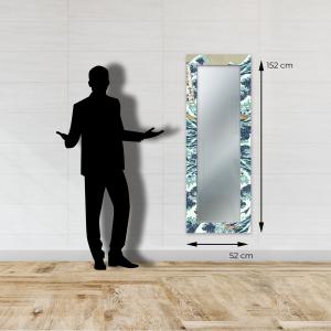 Specchio da parete lungo moderno Mirror Fantasy THE GREAT WAVE OFF KANAGAWA 52x152 cm con cornice stampata, specchiera per camera da letto, soggiorno, ingresso del brand Lupia, categoria: Complementi d'arredo > Specchi e specchiere > Specchi da parete.