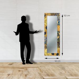 Specchio da parete lungo moderno Mirror Fantasy KLIMT GOLD 52x152 cm con cornice stampata, specchiera per camera da letto, soggiorno, ingresso del brand Lupia, categoria: Complementi d'arredo > Specchi e specchiere > Specchi da parete.