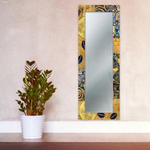 Specchio da parete lungo moderno Mirror Fantasy KLIMT GOLD 52x152 cm con cornice stampata, specchiera per camera da letto, soggiorno, ingresso del brand Lupia, categoria: Complementi d'arredo > Specchi e specchiere > Specchi da parete.