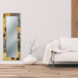 Specchio da parete lungo moderno Mirror Fantasy KLIMT GOLD 52x152 cm con cornice stampata, specchiera per camera da letto, soggiorno, ingresso del brand Lupia, categoria: Complementi d'arredo > Specchi e specchiere > Specchi da parete.