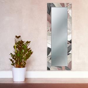 Specchio da parete lungo moderno Mirror Fantasy LEAVES MIX 52x152 cm con cornice stampata, specchiera per camera da letto, soggiorno, ingresso del brand Lupia, categoria: Complementi d'arredo > Specchi e specchiere > Specchi da parete.