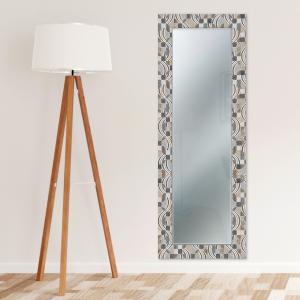 Specchio da parete lungo moderno Mirror Fantasy LEAVES TILES MIX 52x152 cm con cornice stampata, specchiera per camera da letto, soggiorno, ingresso del brand Lupia, categoria: Complementi d'arredo > Specchi e specchiere > Specchi da parete.