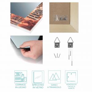 Specchio da parete lungo moderno Mirror Fantasy LEAVES TILES MIX 52x152 cm con cornice stampata, specchiera per camera da letto, soggiorno, ingresso del brand Lupia, categoria: Complementi d'arredo > Specchi e specchiere > Specchi da parete.