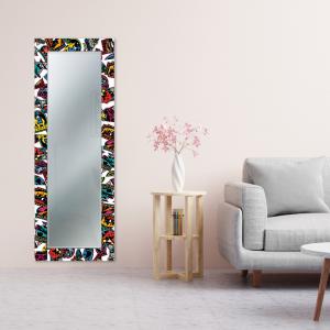 Specchio da parete lungo moderno Mirror Fantasy VOYAGER POP 52x152 cm con cornice stampata, specchiera per camera da letto, soggiorno, ingresso del brand Lupia, categoria: Complementi d'arredo > Specchi e specchiere > Specchi da parete.