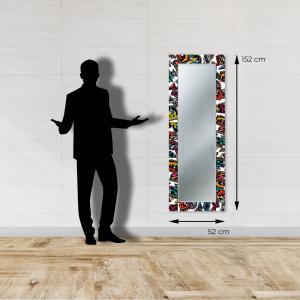 Specchio da parete lungo moderno Mirror Fantasy VOYAGER POP 52x152 cm con cornice stampata, specchiera per camera da letto, soggiorno, ingresso del brand Lupia, categoria: Complementi d'arredo > Specchi e specchiere > Specchi da parete.