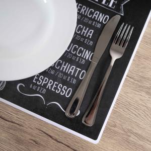 Tovagliette americane lavabili, set da 4 pezzi in PVC rettangolari 31x45 cm, decorate KITCHEN BLACKBOARD lavagna del brand Lupia, categoria: Tavola e cucina > Accessori per la Tavola > Tovagliette americane.