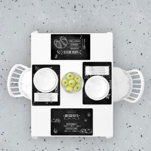 Tovagliette americane lavabili, set da 4 pezzi in PVC rettangolari 31x45 cm, decorate KITCHEN BLACKBOARD lavagna del brand Lupia, categoria: Tavola e cucina > Accessori per la Tavola > Tovagliette americane.