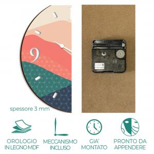 Lupia - Orologio da Parete in Legno ecologico, con stampa colorata DUNE COLOR, 32x32 cm, Made in Italy, Movimento a Quarzo, Alimentato a Batteria non inclusa, Adatto a Tutti gli Stili di Casa del brand Lupia, categoria: Complementi d'arredo > Orologi > Orologi da parete.