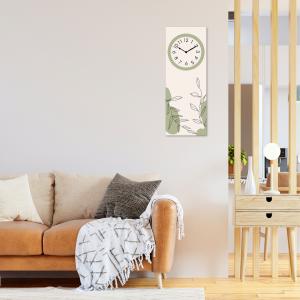 Lupia - Orologio da Parete in Legno ecologico, con stampa STYLIZED FLORAL GREEN, 30x80 cm, Made in Italy, Movimento a Quarzo, Alimentato a Batteria non inclusa, Adatto a Tutti gli Stili di Casa del brand Lupia, categoria: Complementi d'arredo > Orologi > Orologi da parete.