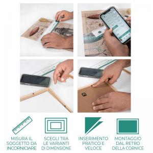 SET Cornici in legno da parete OPTICAL colorazione NATURAL con vetro Portafoto, stampe, poster, documenti - Set 5pz 10x15 cm del brand Lupia, categoria: Arredo e decorazioni > Cornici e Portafoto > Cornici portafoto da tavolo.