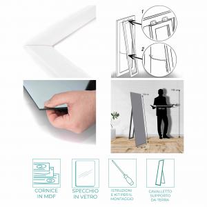 Specchio da terra FLOOR MIRROR 40X156 cm BOSTON SHABBY WHITE del brand Lupia, categoria: Complementi d'arredo > Specchi e specchiere > Specchi da terra.