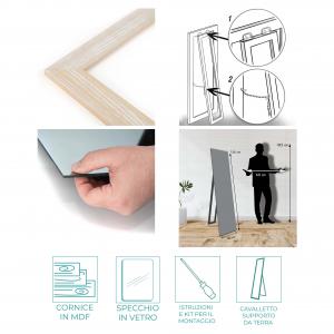 Specchiera da terra mirror con cornice Boston 40x156 cm - Grigia del brand Vorreishop, categoria: Complementi d'arredo > Specchi e specchiere > Specchi da terra.