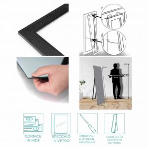 Specchiera da terra mirror con cornice Boston 40x156 cm - Grigia del brand Vorreishop, categoria: Complementi d'arredo > Specchi e specchiere > Specchi da terra.