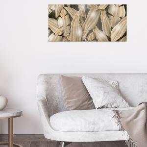 Lupia - Quadro Moderno MONDIE' GOLD TROPICAL LEAVES con Stampa Alta Definizione, Lamina Argento o Oro, Adatto a Soggiorno e Camera, Made in Italy, 31x66 cm, poster su Legno del brand Lupia, categoria: Arredo e decorazioni > Quadri e Tele > Quadri su Legno.