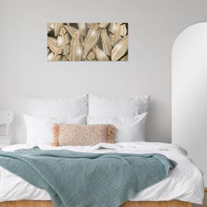 Lupia - Quadro Moderno MONDIE' GOLD TROPICAL LEAVES con Stampa Alta Definizione, Lamina Argento o Oro, Adatto a Soggiorno e Camera, Made in Italy, 31x66 cm, poster su Legno del brand Lupia, categoria: Arredo e decorazioni > Quadri e Tele > Quadri su Legno.