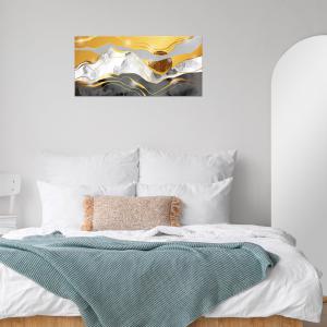 Lupia - Quadro Moderno MONDIE' STORM con Stampa Alta Definizione, Lamina Argento o Oro, Adatto a Soggiorno e Camera, Made in Italy, 31x66 cm, poster su Legno del brand Lupia, categoria: Arredo e decorazioni > Quadri e Tele > Quadri su Legno.