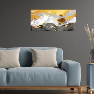 Lupia - Quadro Moderno MONDIE' STORM con Stampa Alta Definizione, Lamina Argento o Oro, Adatto a Soggiorno e Camera, Made in Italy, 31x66 cm, poster su Legno del brand Lupia, categoria: Arredo e decorazioni > Quadri e Tele > Quadri su Legno.
