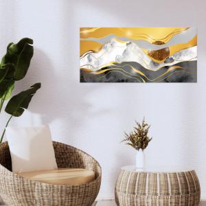 Lupia - Quadro Moderno MONDIE' STORM con Stampa Alta Definizione, Lamina Argento o Oro, Adatto a Soggiorno e Camera, Made in Italy, 31x66 cm, poster su Legno del brand Lupia, categoria: Arredo e decorazioni > Quadri e Tele > Quadri su Legno.