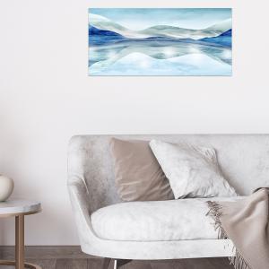 Lupia - Quadro Moderno MONDIE' SPECCHIO D'ACQUA con Stampa Alta Definizione, Lamina Argento o Oro, Adatto a Soggiorno e Camera, Made in Italy, 31x66 cm, poster su Legno del brand Lupia, categoria: Arredo e decorazioni > Quadri e Tele > Quadri su Legno.