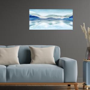 Lupia - Quadro Moderno MONDIE' SPECCHIO D'ACQUA con Stampa Alta Definizione, Lamina Argento o Oro, Adatto a Soggiorno e Camera, Made in Italy, 31x66 cm, poster su Legno del brand Lupia, categoria: Arredo e decorazioni > Quadri e Tele > Quadri su Legno.