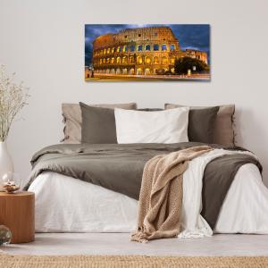 Lupia - Quadro moderno su Tela Canvas DEEP 65X143 cm, con paesaggi e localismi italiani, per casa, soggiorno, capezzale camera da letto, hotel, ufficio, ROMA - COLOSSEUM AND TRAFFIC LIGHTS    del brand Lupia, categoria: Arredo e decorazioni > Quadri e Tele > Quadri cittÃ  e Localismi.