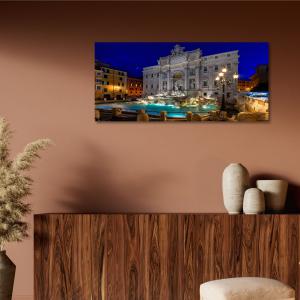 Lupia - Quadro moderno su Tela Canvas DEEP 65X143 cm, con paesaggi e localismi italiani, per casa, soggiorno, capezzale camera da letto, hotel, ufficio, ROMA - FONTANA DI TREVI NIGHT          del brand Lupia, categoria: Arredo e decorazioni > Quadri e Tele > Quadri cittÃ  e Localismi.