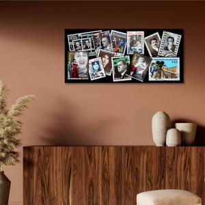 Lupia - Quadro moderno su Tela Canvas DEEP 65X143 cm, con paesaggi e localismi italiani, per casa, soggiorno, capezzale camera da letto, hotel, ufficio, ROMA - FRANCOBOLLI PERSONAGGI          del brand Lupia, categoria: Arredo e decorazioni > Quadri e Tele > Quadri cittÃ  e Localismi.