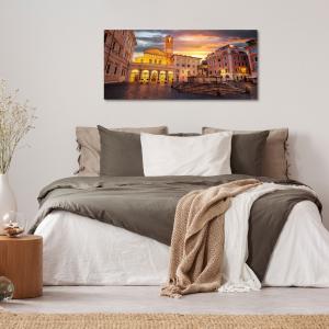 Lupia - Quadro moderno su Tela Canvas DEEP 65X143 cm, con paesaggi e localismi italiani, per casa, soggiorno, capezzale camera da letto, hotel, ufficio, ROMA - BASILICA NS SIG.RA IN TRASTEVERE  del brand Lupia, categoria: Arredo e decorazioni > Quadri e Tele > Quadri cittÃ  e Localismi.