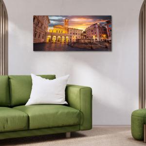 Lupia - Quadro moderno su Tela Canvas DEEP 65X143 cm, con paesaggi e localismi italiani, per casa, soggiorno, capezzale camera da letto, hotel, ufficio, ROMA - BASILICA NS SIG.RA IN TRASTEVERE  del brand Lupia, categoria: Arredo e decorazioni > Quadri e Tele > Quadri cittÃ  e Localismi.