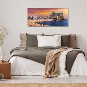 Lupia - Quadro moderno su Tela Canvas DEEP 65X143 cm, con paesaggi e localismi italiani, per casa, soggiorno, capezzale camera da letto, hotel, ufficio, NAPOLI - CASTELLO MEDIEVALE            del brand Lupia, categoria: Arredo e decorazioni > Quadri e Tele > Quadri cittÃ  e Localismi.